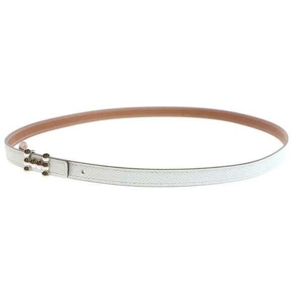 Hermes H Logo Bubble Belt Reversible White Brown Silver Hardware main image 6